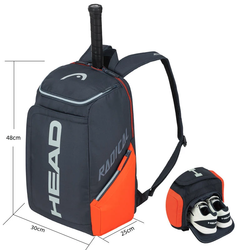 HEAD Tennis Shoulder Bag Tennis Racket Large Capacity Sports Bag Outdoor Fitness Badminton Backpack Racket Sports Shoulder Bag