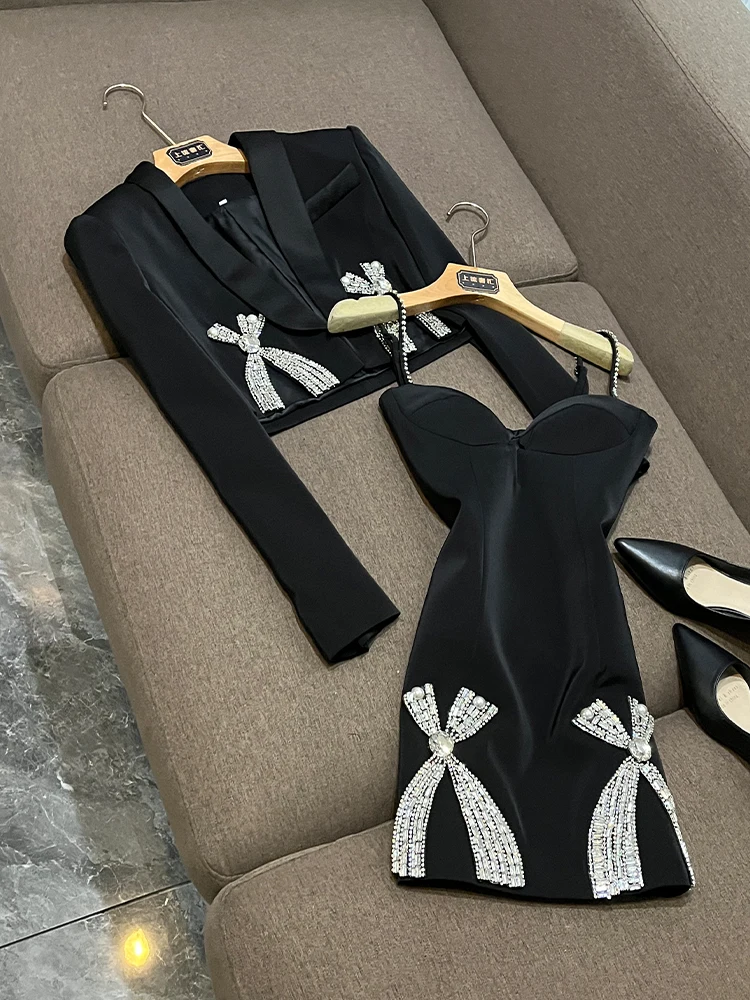 

Heavy-Du ort Women's Strap Dr High-Quali Slim-Fit New Arrival Autumn Winter Faion Set Chinese Origin Commute Sle