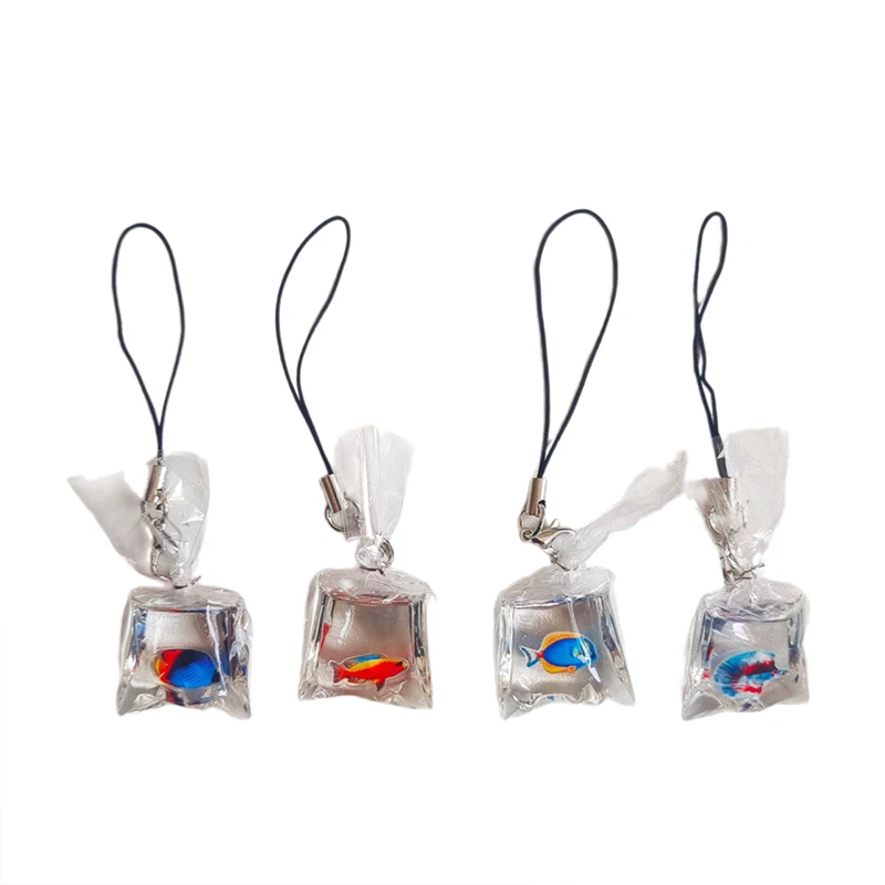 1PC Resin Drip Glue Craft Lucky Charm Creative Artificial Goldfish Keychain Pendant For Men and Women Bag Accessories