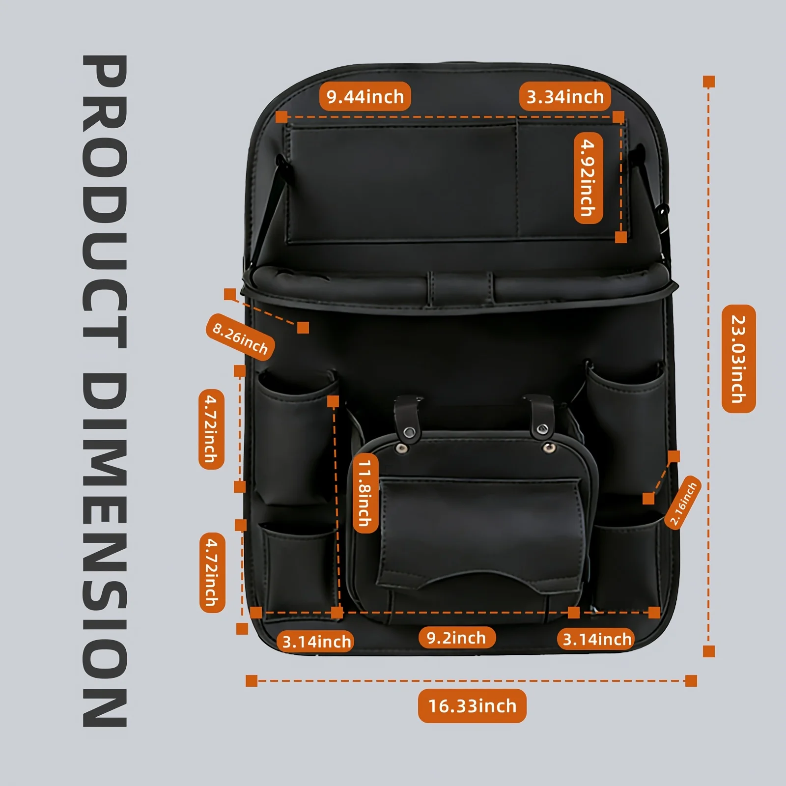 Buy One Get Two Car Backseat Organizer,Featuring A Foldable Tray, Built-in Tissue Holder,Floor Mat, and Multi-pocket Hanging Bag