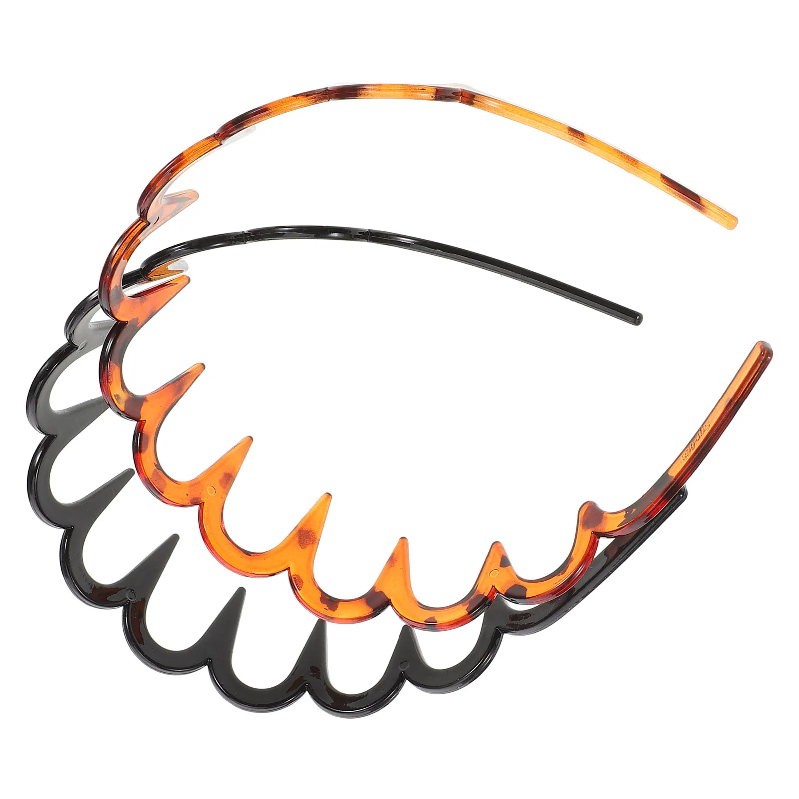 

2Pcs Wavy Hair Comb Headband for Women Comfortable Non Slip Hair Hoop Ideal for Skincare Face Washing Makeup Woman Headband