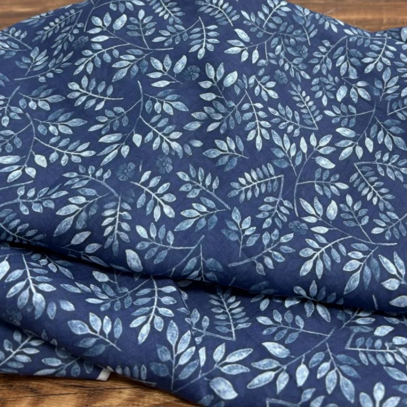 

Blue pure ramie printed fabric, used for making high-end summer clothing fabrics.
