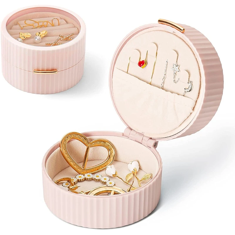 

3 Colors Travel Small Jewelry Storage Box Portable Jewelry Box Mini Jewelry Box 2-layer Jewelry Display Storage Box