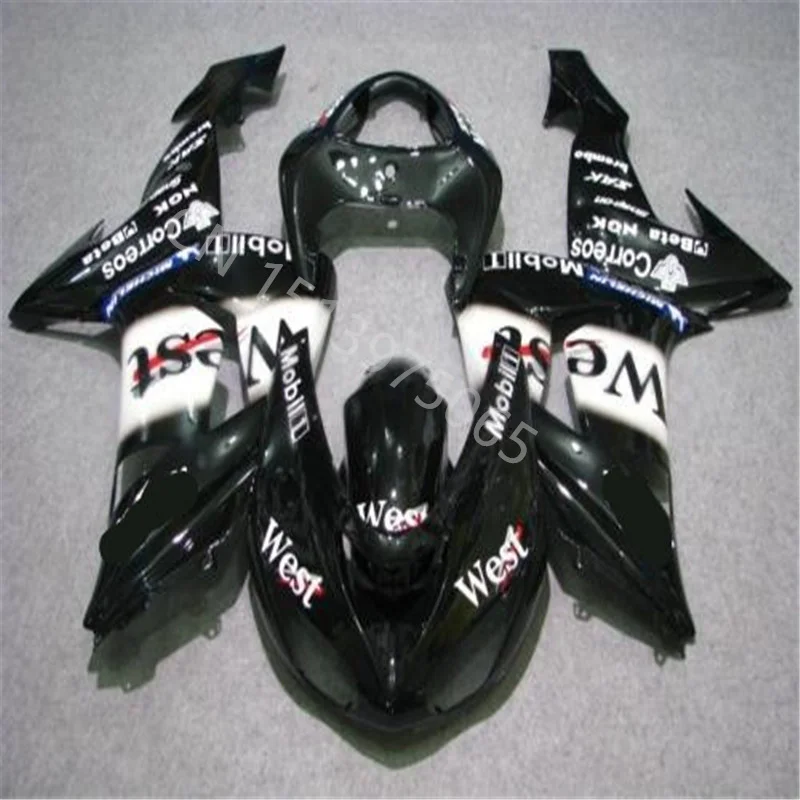 

ABS plastic Fairing kits for KAWASAKI ZX10R 2006 2007 motobike parts ZX10R 06 07 black white west Injection molding fairing