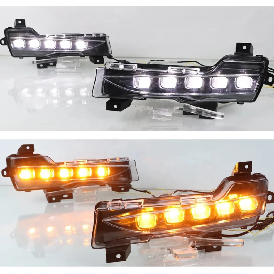 OVOVS-LED Luzes de nevoeiro, Sinal de giro sequencial, Dual Color, OEM, 12V, Tesla Model 3, 2017, 2018, 2019, 2020, 2021