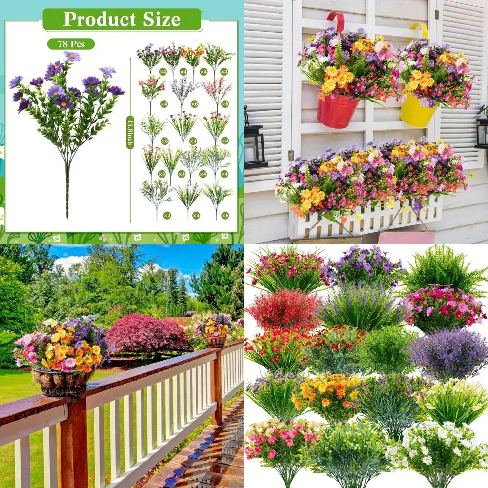 

Искусственные уличные цветы, устойчивые к ультрафиолетовому излучению, объемные полевые цветы для сада, патио, крыльца, оконных коробок, дома, свадьбы, фермерского дома Hangi