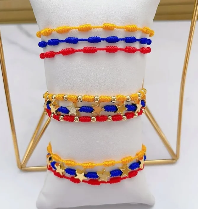 اليدوية الأزياء والمجوهرات النساء تصميم Pulsera قابل للتعديل نجمة فنزويلا أساور للرجال هدايا الصداقة #2