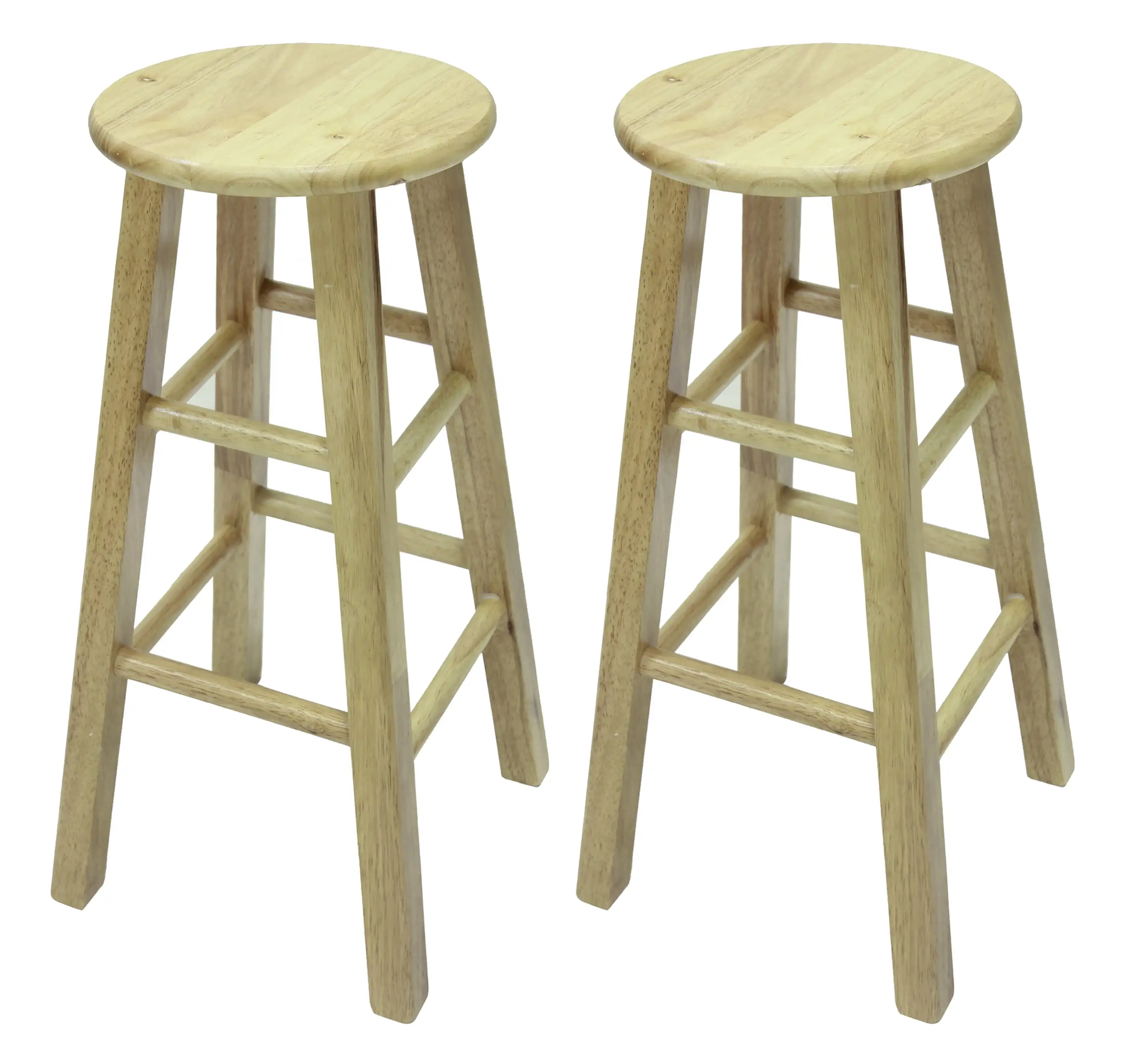 Natural madeira Backless Bar Stool, totalmente montado, alta, 29 "alta