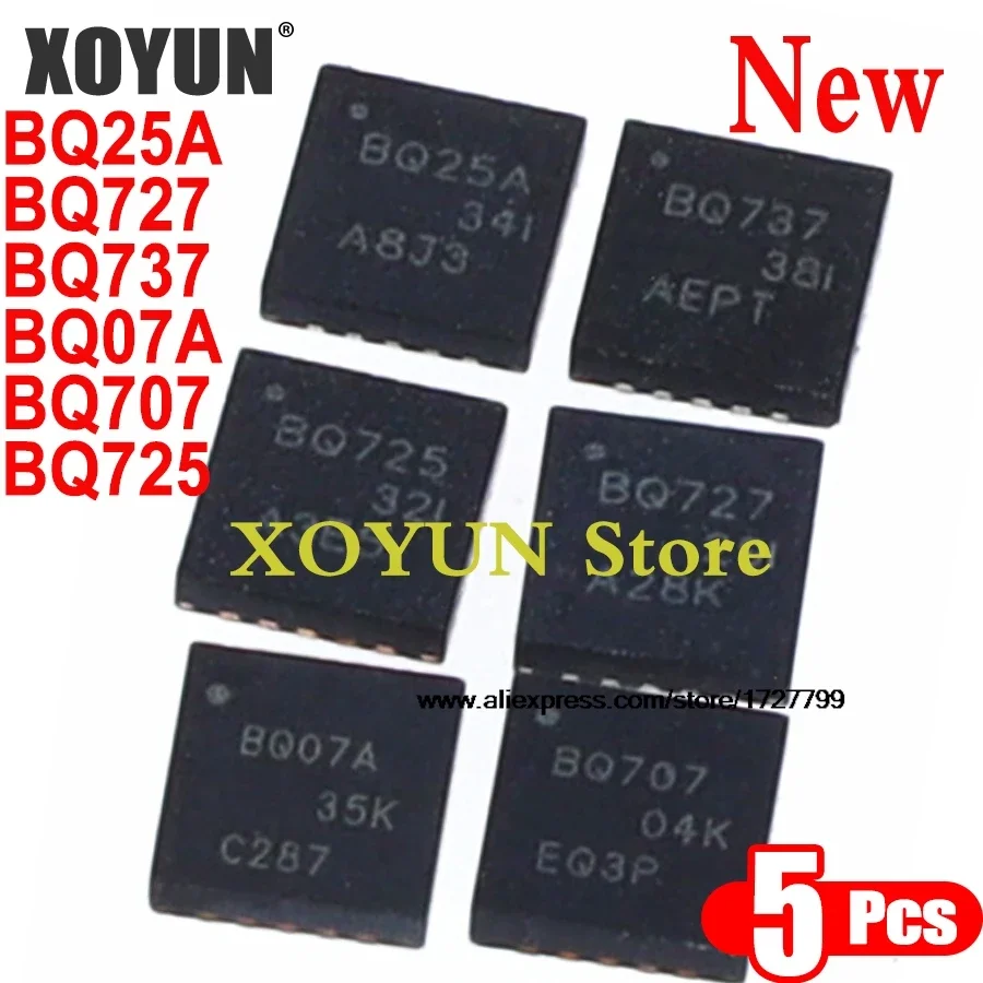 (5piece) New BQ25A BQ727 BQ737 BQ07A BQ707 BQ725 BQ24725A BQ24727 BQ24737 BQ24707A  BQ24707 BQ24725 QFN-20