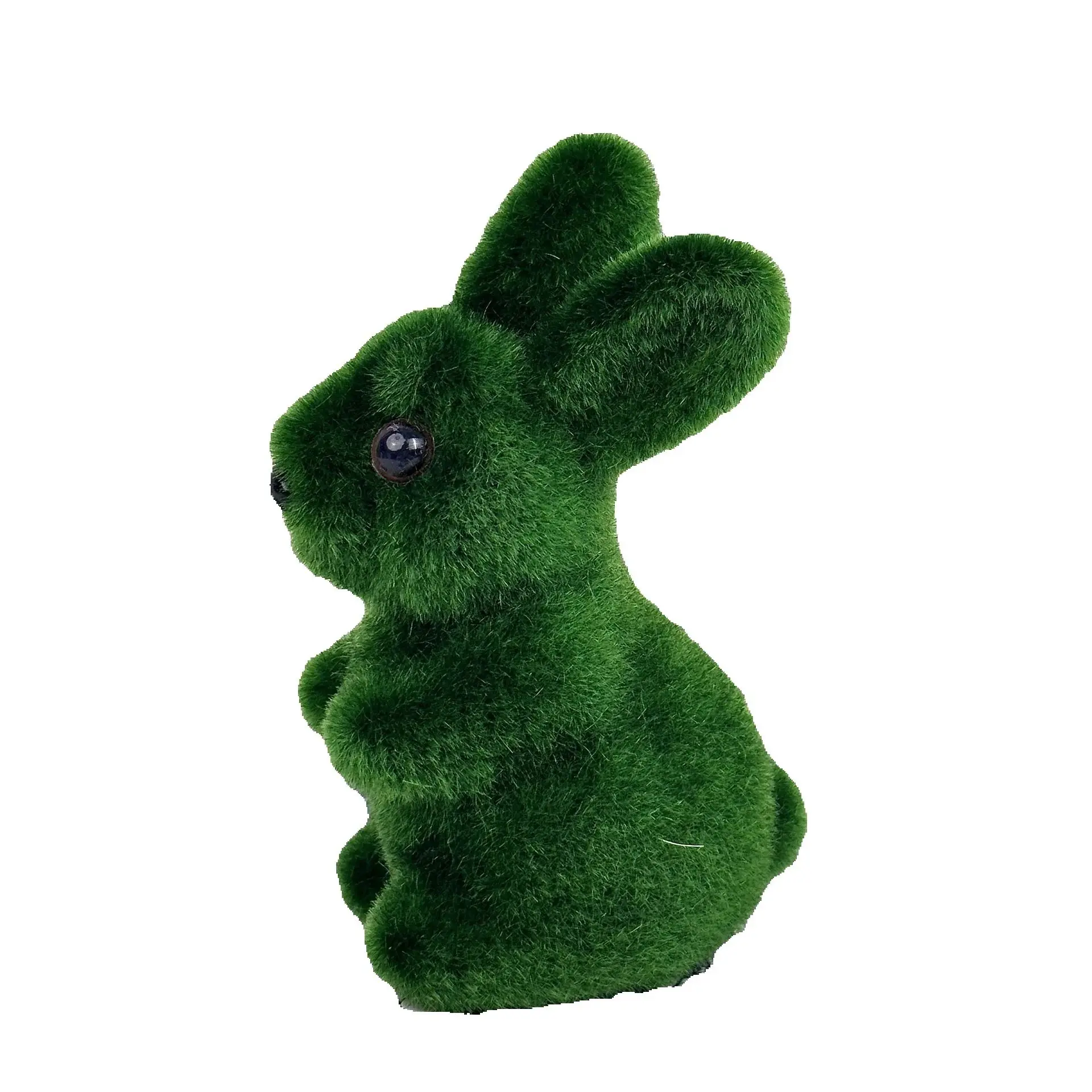 Lapin de pâques en mousse verte, Simulation de flocage, mousse tridimensionnelle, décorations artisanales, décoration de jardinage