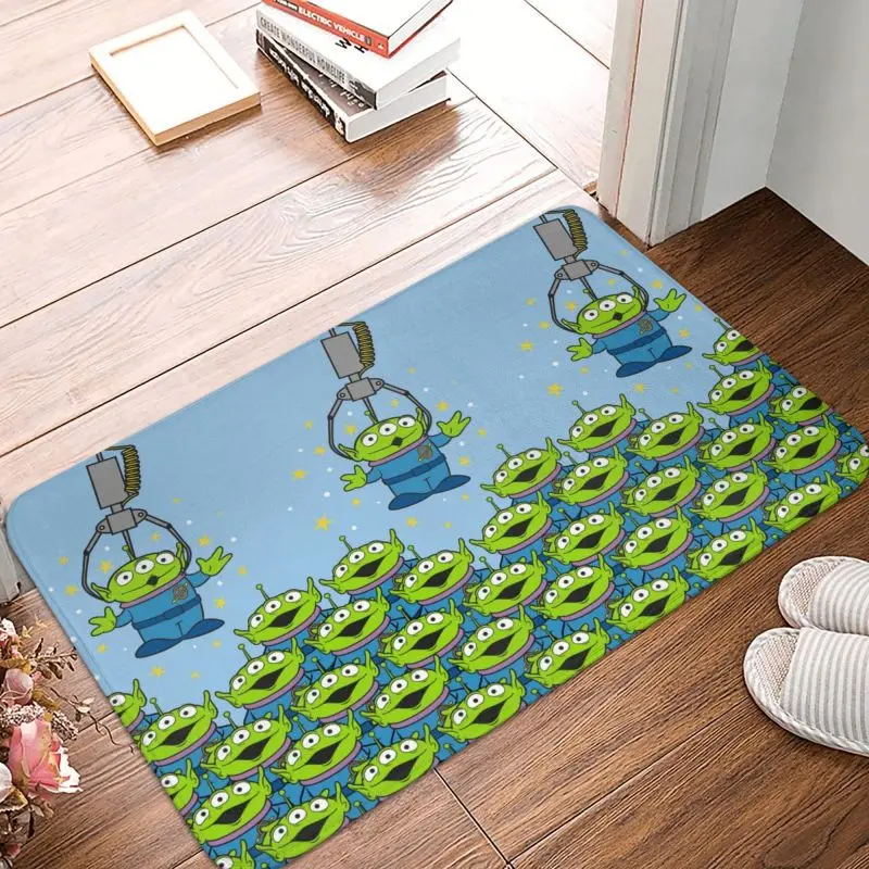 Custom Cartoon Toy Story Aliens Floor Door Kitchen Bathroom Mat Anti-Slip Indoor Doormat Garage Entrance Rug Carpet Footpad