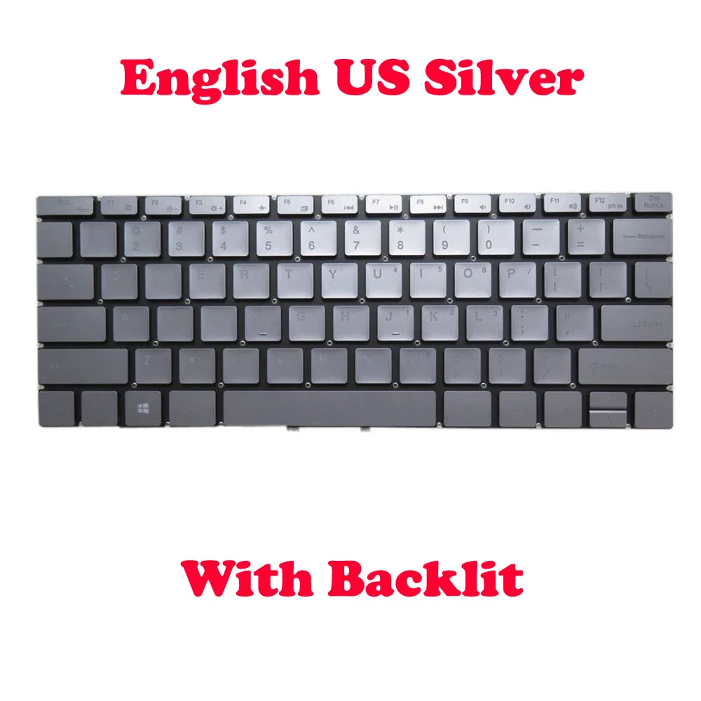 Black Silver Laptop Backlit Keyboard For Teclast F6 Air English US New