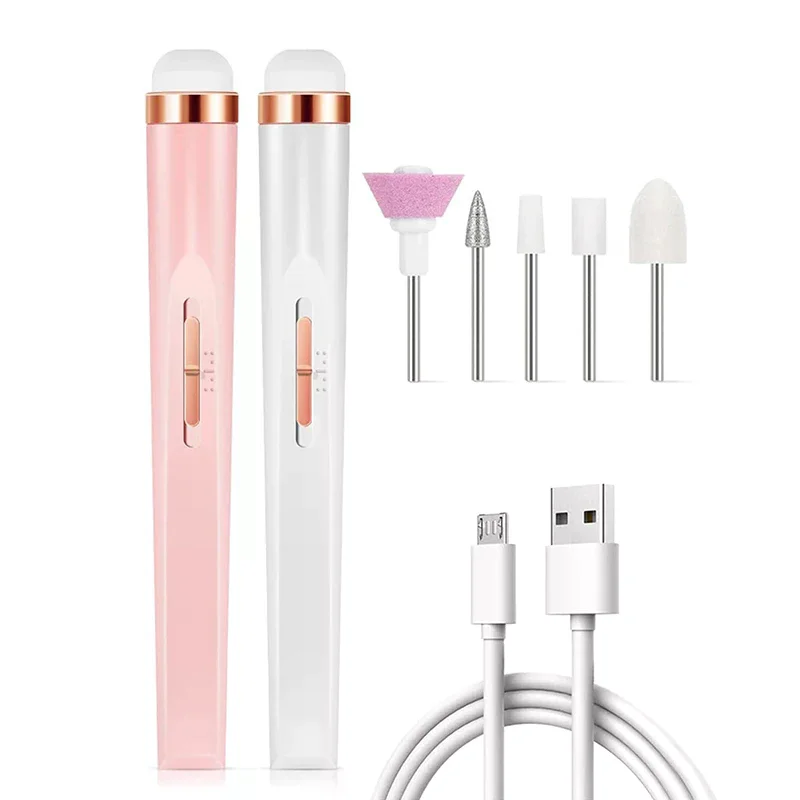 5-in-1 professionele elektrische nagelmanicureset met licht - multifunctionele nagelboormachineset voor salon- en doe-het-zelf-manicure thuis
