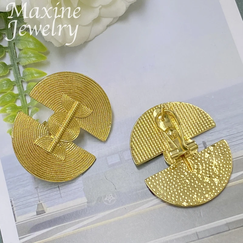 Exquisite Trendy 18K Gold Plated Jewelry Set for Women Earring Rings Luxury Fashion Vintage Retro Party Bridal Wedding Gifts