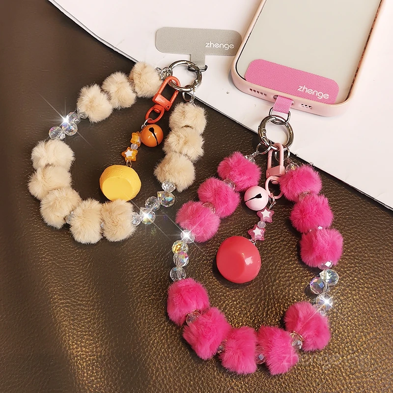 

Подвесная цепочка для мобильного телефона для женщин с высоким виглядом, шарик для волос, запястье с жемчужным бриллиантом, модный и универсальный новый продукт