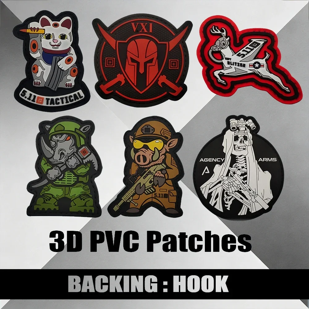 

3D PVC Tactical Badge Soft Rubber Sword Emblem Patch for Vest Backpack Cap Uniform DIY Military Print Applique