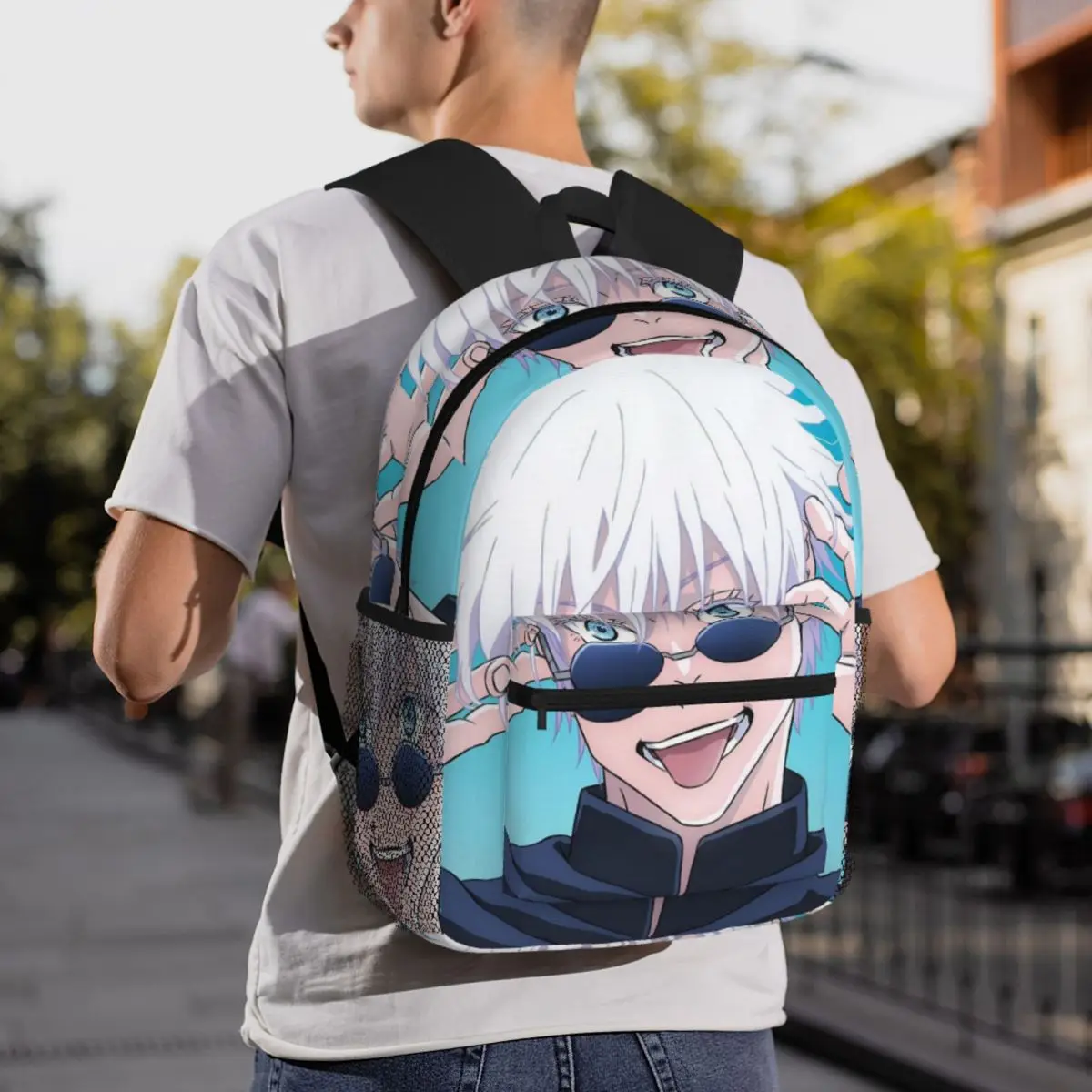 Satoru Gojo Anime Jujutsu Kaisen Backpack Daypack Large Capacity Kids BookBag School Bag Shoulder Bags for Men Women