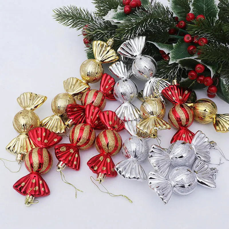 

Christmas Colorful Electroplating Candy Pendants Xmas Oranments Christma Tree Hanging Decor Marry Christmas Decor For Home 2022