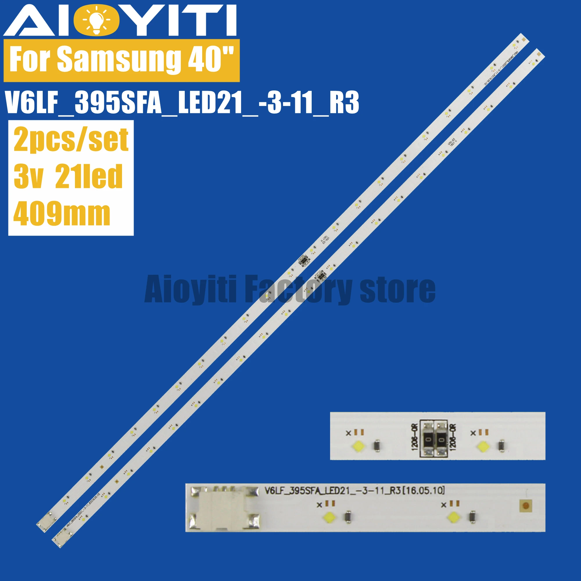 Kit LED Backlight For Samsung UE40k5100AK UE40K5100AU UE40K5300 UE40K5100 UN40K5100 UN40K5300 UE40K5100AF V6LF_395SFA_LED21