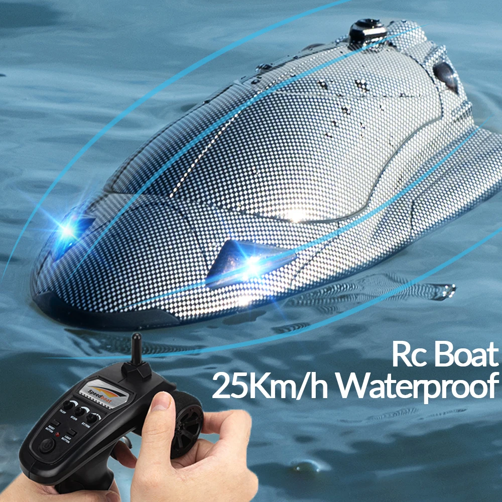 Rc Boat High Speed Racing Ship 25Km/h Waterproof Rechargeable Model Electric Radio Remote Control Speedboat Toys for Boys Gift