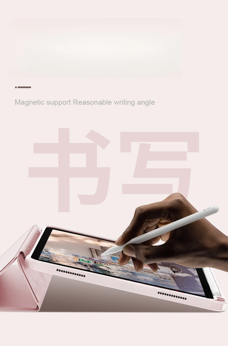 Weiche Acryl-Schutzhülle mit Stifthalter für iPad Air 6 10,9 10. Generation Dreifach Faltbar – Detail 6