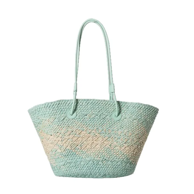 Women's Straw Shoulder Bag Top Handle Vintage Bohemian Large Capacity Summer Beach Vacation Resort