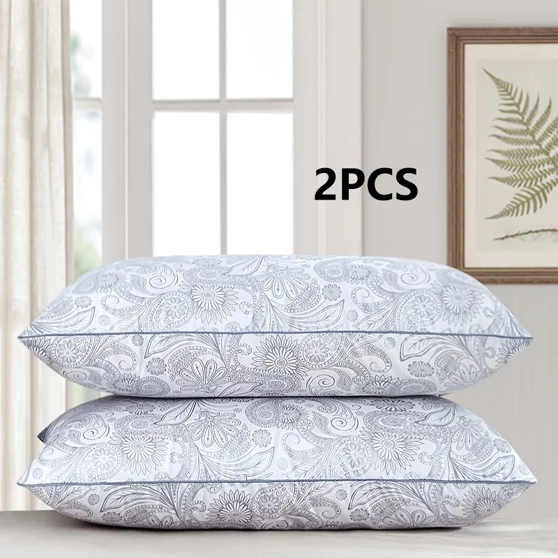 2pc high quality brushed texture patterned sleep pillow, star rated hotel grade patterned pillow core classical patterned pillow