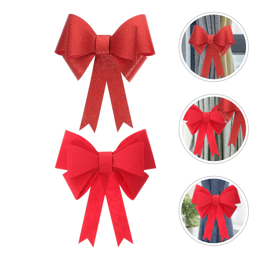 

4 Pcs Curtain Tie Bow Hook Curtains Bowknot Drape Accessories Window Backs Buckles Non-woven Fabric Backpack Wall