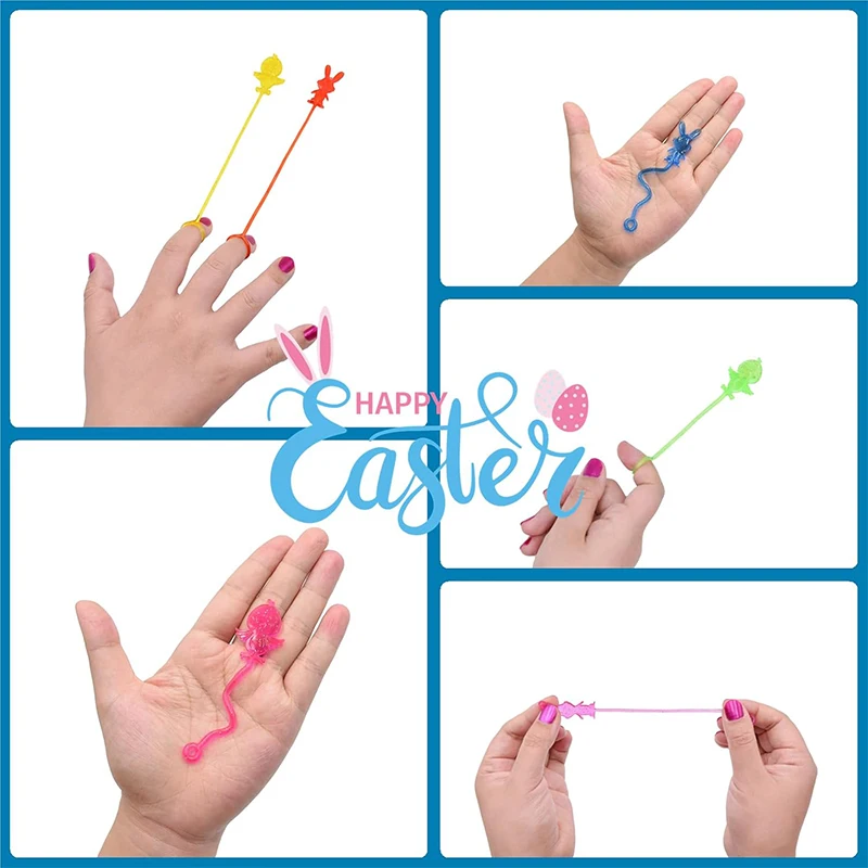 10-200 sztuk dziecięce lepkie dłonie zabawki elastyczny zając wielkanocny miękka lepka zabawka kreatywna ściana wspinaczka mała zabawka brokat prezent dla dzieci