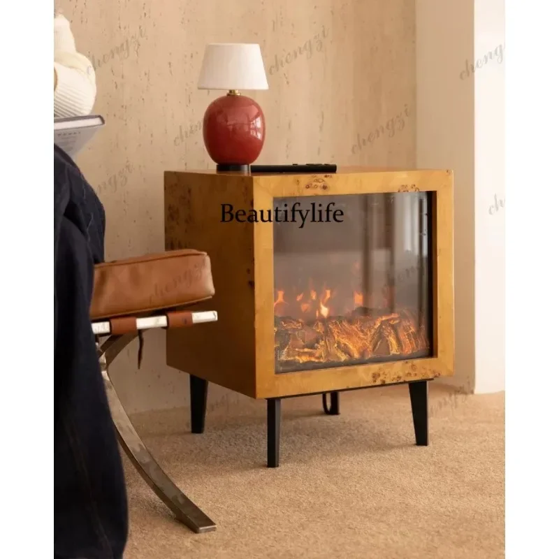 D8000    Mahogany grain simulation stove solid wood audio side cabinet living room decorative bedside table