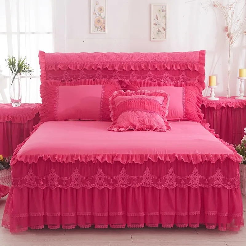 lace princess bed skirt bedspread single piece bed cover bed cover lace non-slip mattress 1.8m mattress protection new product