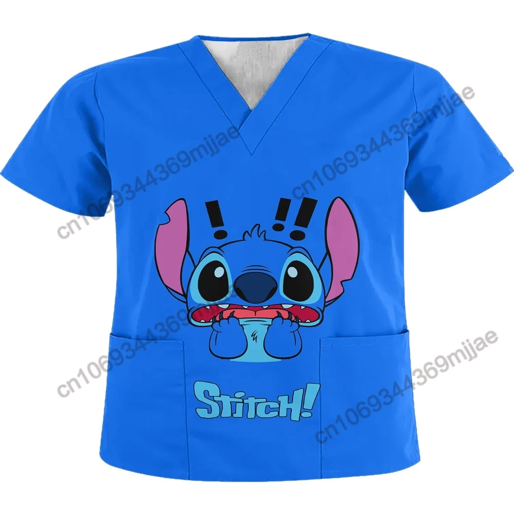 

Disney Oversize T-shirt Pocket Clothing Female Nurse Uniform Tshirts Woman Korean Women's Clothes Womens Tops and Blouses Yk2