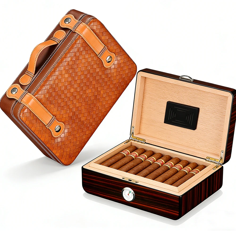 

Портативный хьюмидор GALINER из кедрового дерева для сигар с гигрометром и увлажнителем, для домашнего хранения и путешествий