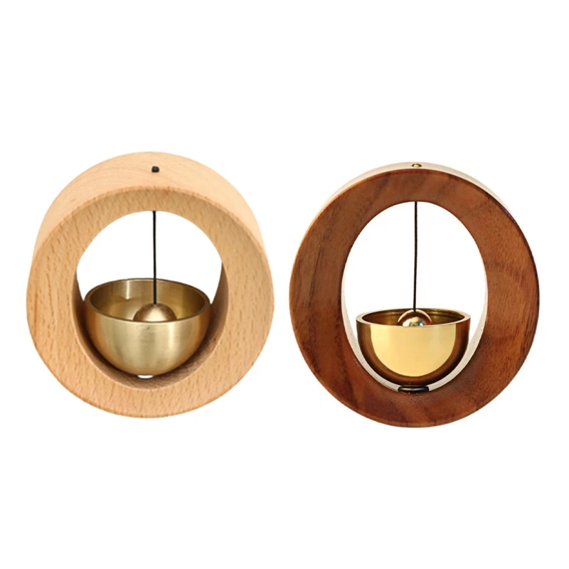 Hot Wood Copper Wind Chime Wooden Wireless Door Bell Entrance Reminder Doorbell Aesthetic Home Decorations Doorbell