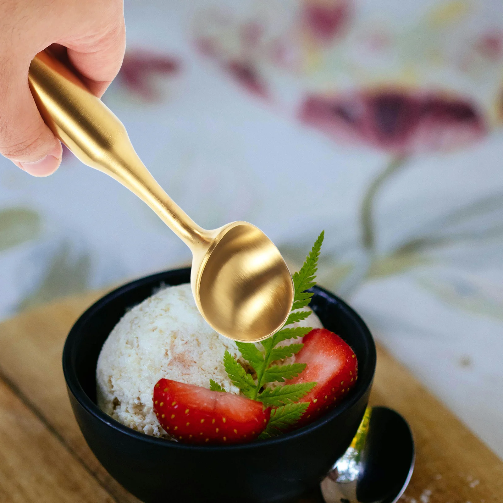 

Gold Heavy Duty Ice Cream Scoop Stainless Steel Nonstick Long Handle Ice Cream Scooper for Melon Baller Cookie Dough Small Scoop