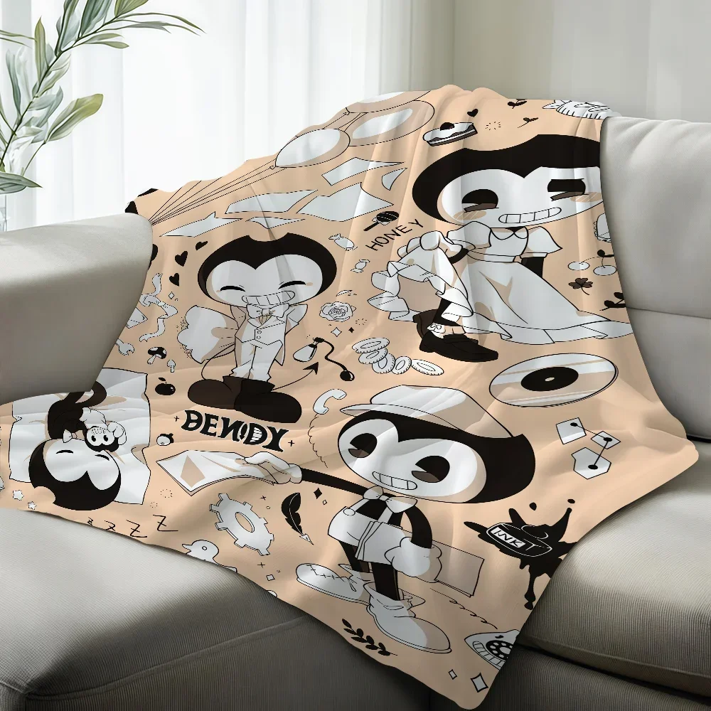 B-Bendy And The I-ink M-machine Game Blanket Suitable For Sofas Beds Offices Cars Outdoor Travel