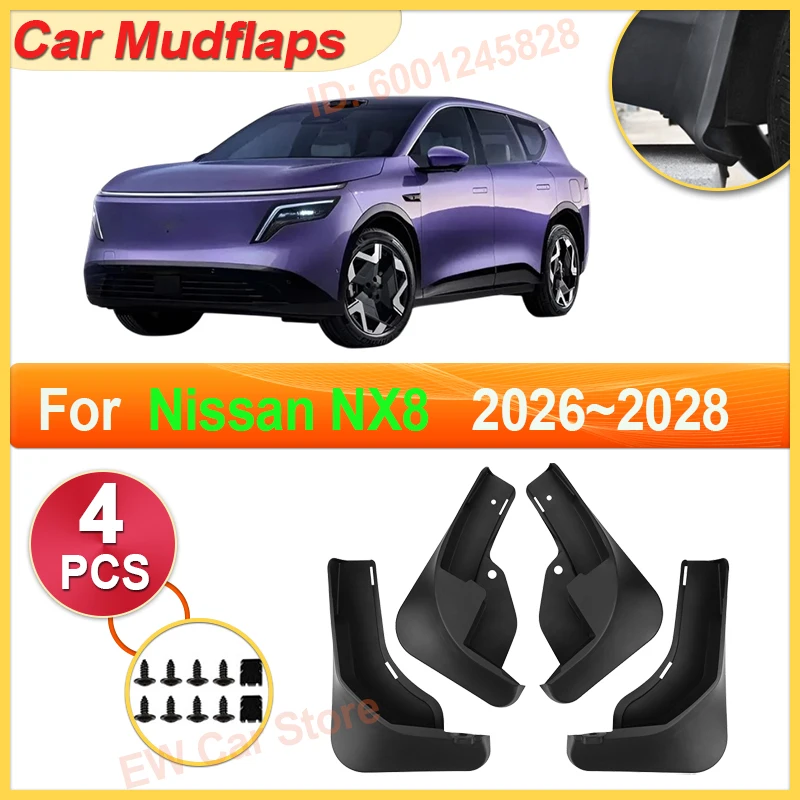 

For Nissan NX8 Accessories 2028 2027 2026 Car Mudguards Parts Mudflaps Tool Splash Fender Flare Covers Guard Auto Mud Protection