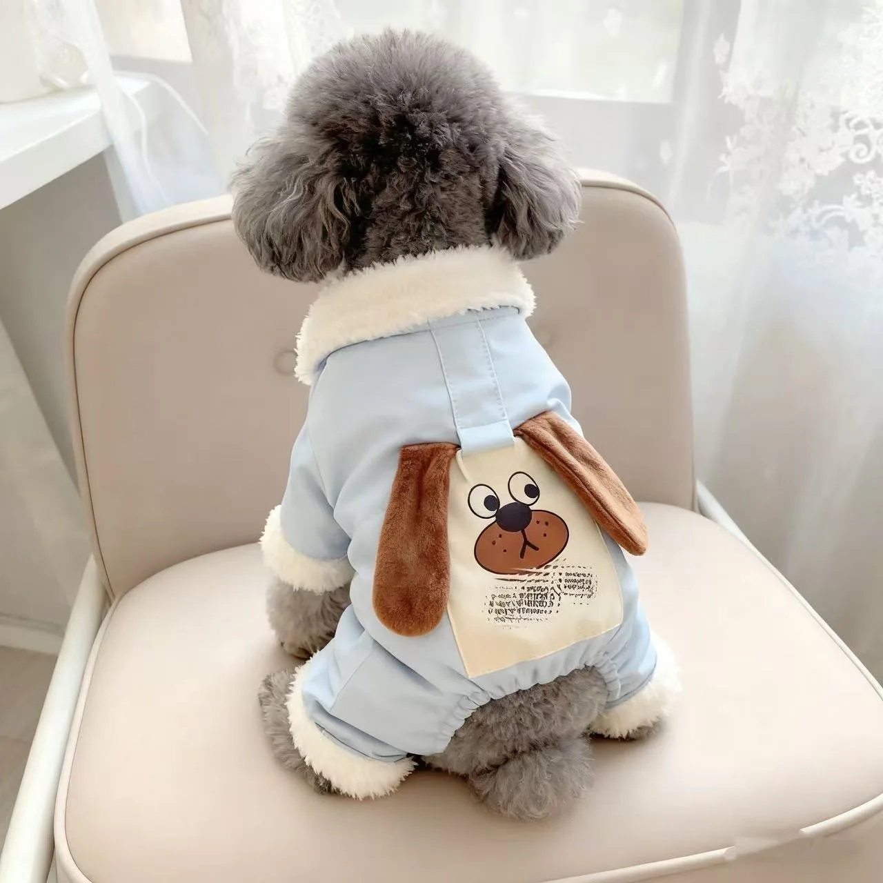 

Pet Autumn and Winter Jumpsuit Cute Four Legged Coat Pet Teddy Bear Schnauzer Teddy Puppy Clothes Dog Pajamas Jumpsuit