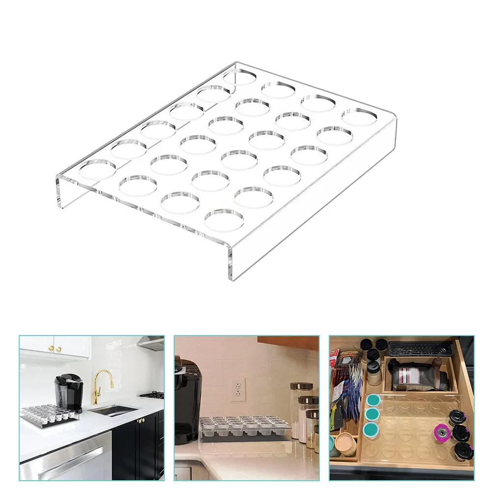 

Coffee Pod Holder Rack Clear Acrylic Coffee Organizer Heavy Duty Display Stand for Countertop Drawer Storage Solution