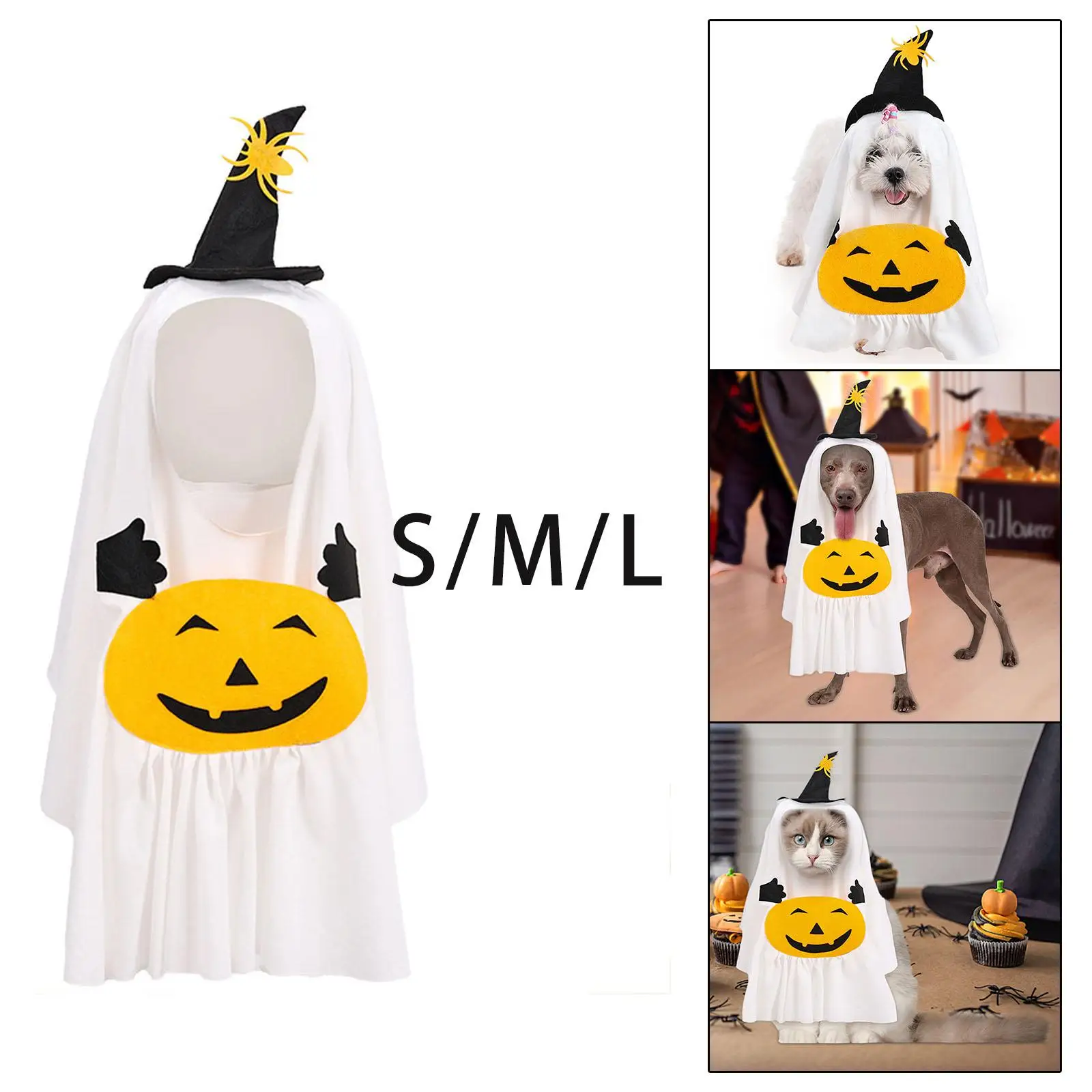 Halloween Ghost Dog Costume Funny Cosplay for Festival Holiday Accessories