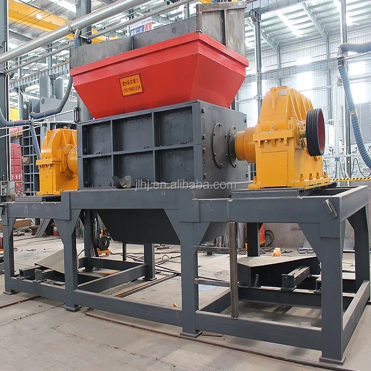 Automatic Metal crusher machine double shaft shredder steel aluminum shredder waste scrap metal shredder machine