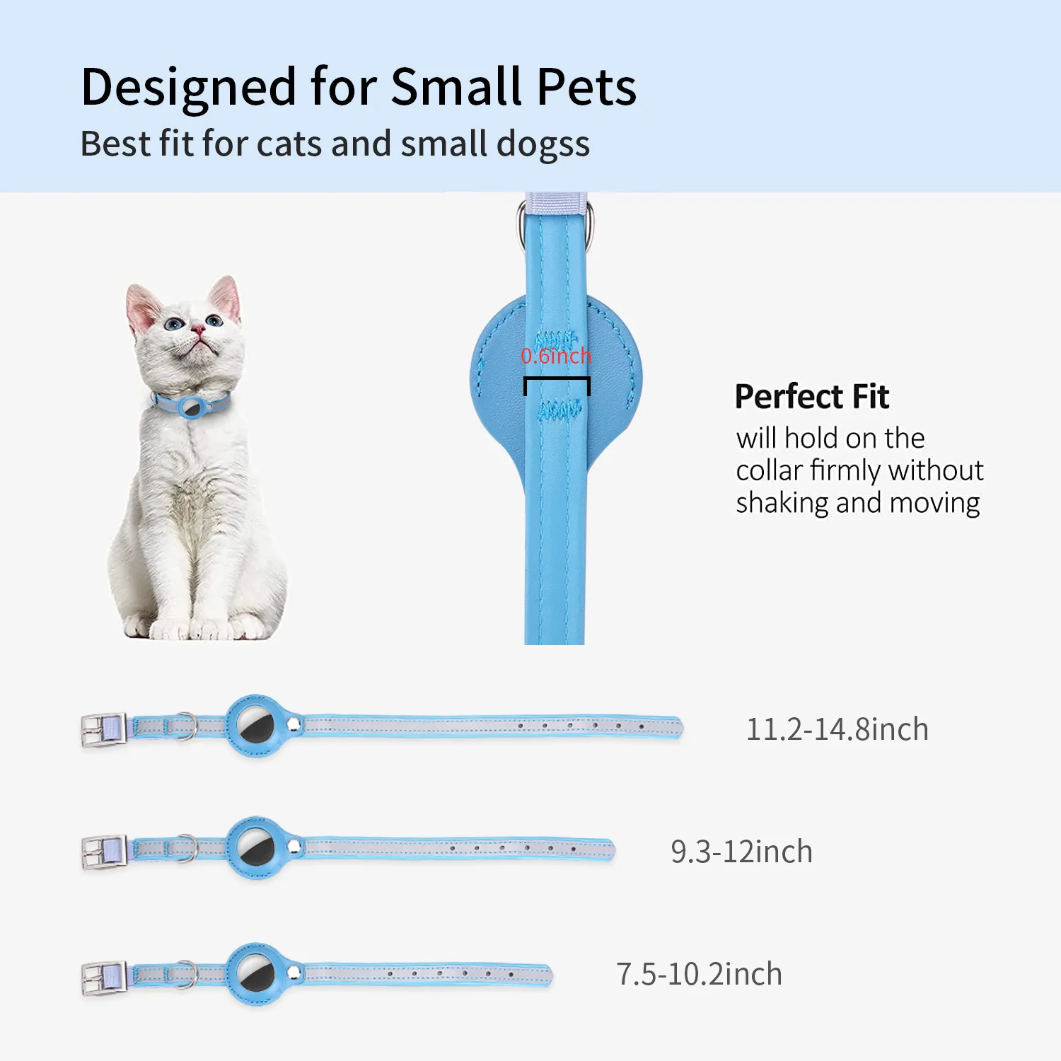 Pet Airtag Collar Made of Pu Material, Anti-Loss and Positioning, Suitable for Tracking, Anti-Cat Nighttime Reflective Smart Tracking Collar