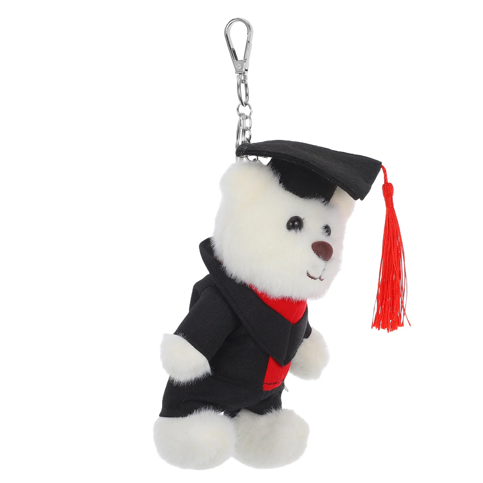 Graduation Bear Keychain Cute Soft Stuffed Animal Bag Pendant Lovely Bear Keyring Cartoon Graduation Season Keychains