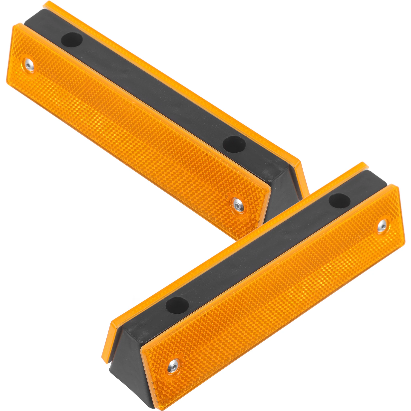 

2Pcs Reflective Delineators 180x40mm Double Yellow Rectangular Road Reflectors Highway Garage Driveway Pavement Markers Easy