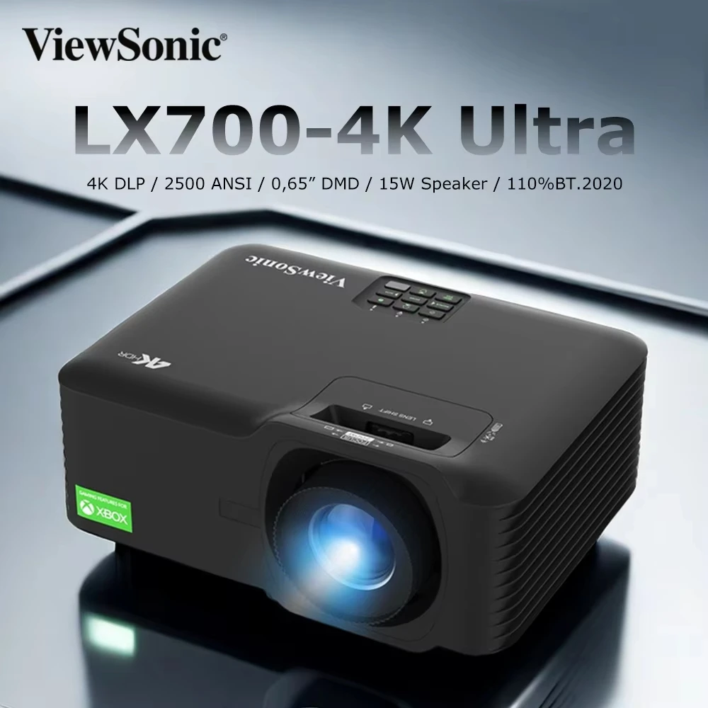 Projecteur laser 4K Ultra ViewSonic LX700 pour la maison et le bureau, HDR 3D, home cin�ma, DMD 0,65'', salon, jeux, faible latence 4,2 ms