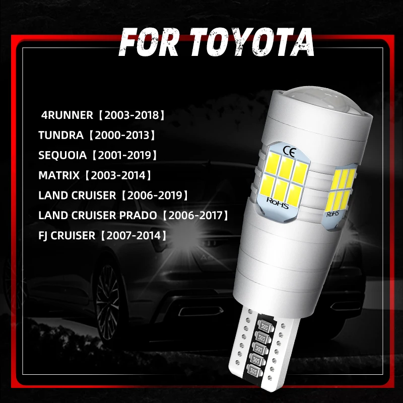 2pcs T15 LED Reverse Light Blub Backup Lamp W16W 921 912 For Toyota 4Runner Tundra Sequoia Matrix Land Cruiser Prado FJ Cruiser