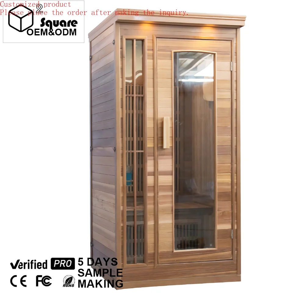 

Customization.Hot Sale Home Small Wooden Dry Sauna Room Soft Full Spec Trum Heater 1 Person Far Infrared Sauna