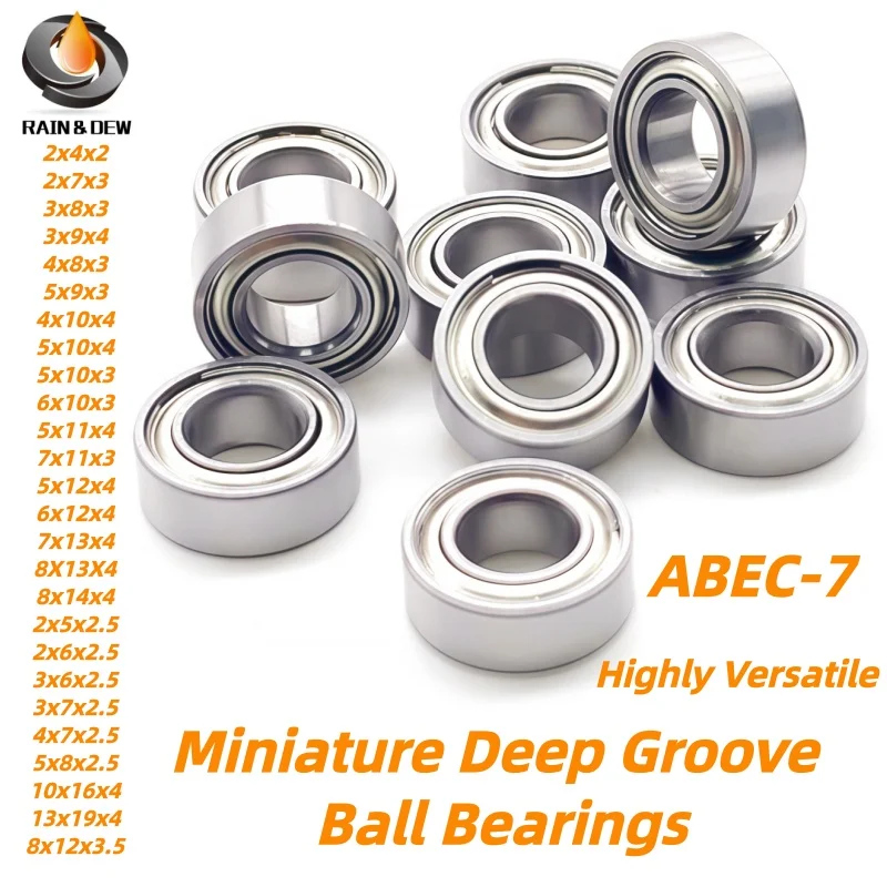 10PCS MR128ZZ 8x12x3.5mm Metal Sealed Miniature Chrome Steel Bearings MR52 MR62 MR72 MR85 MR95 MR105 MR115 MR148 MR1016 MR1319ZZ