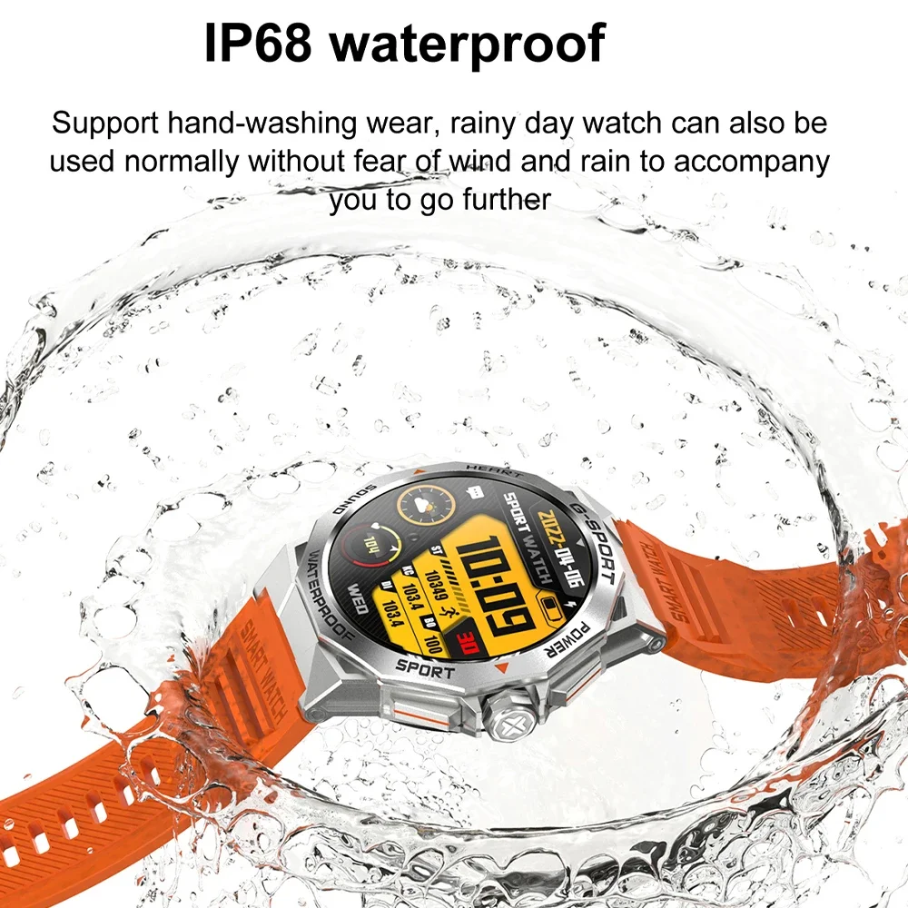 2025 New Men's Smart Watch 1.96-inch AMOLED Screen 466 * 466 HD 5.0 Bluetooth Call 400mAh Men's Sports and Fitness Smart Watch