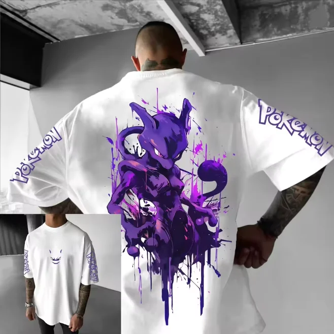 

Футболка с короткими рукавами Pokémon Joint, мужская и женская одежда, летняя тенденция, повседневная популярная футболка с короткими рукавами и короткими рукавами